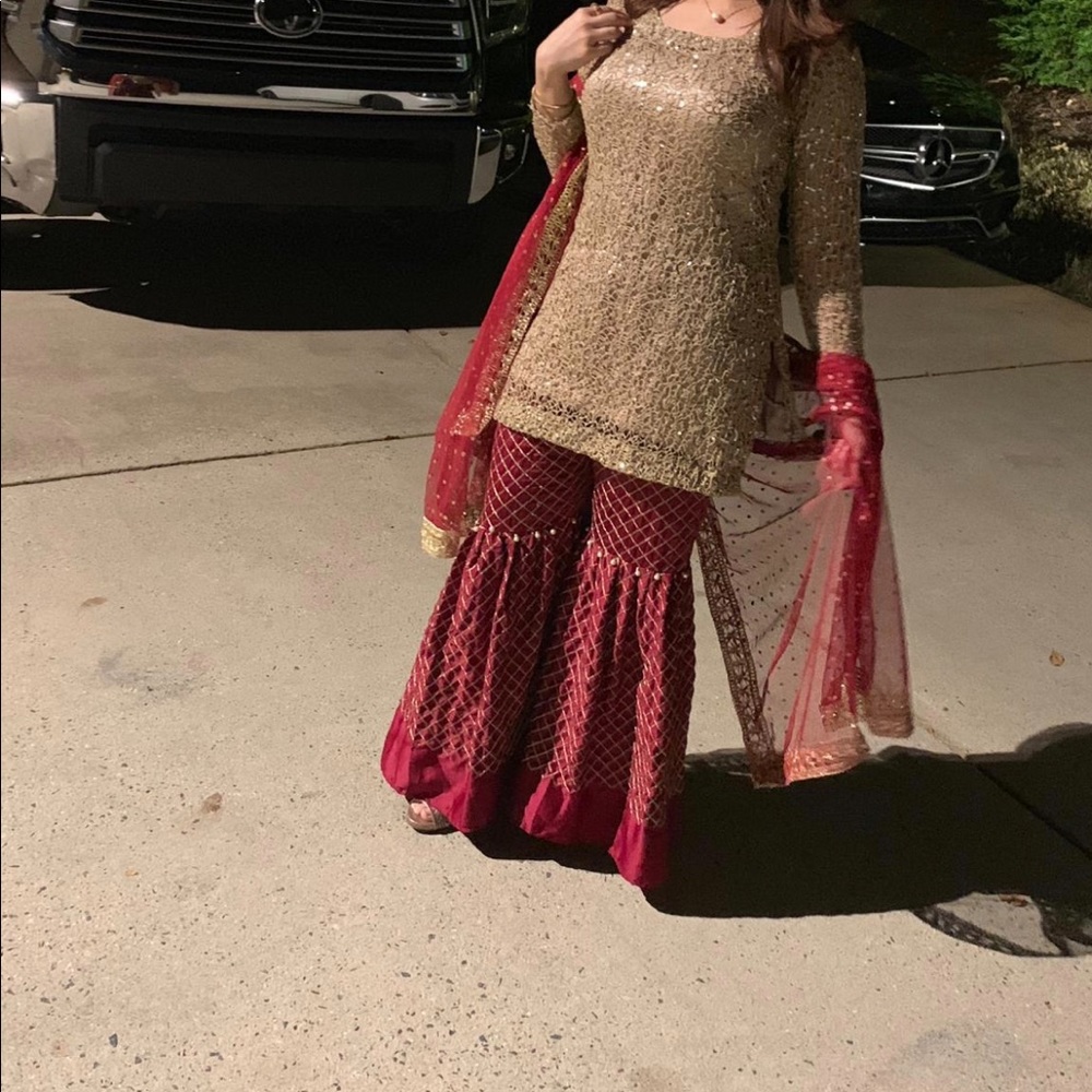 COPY - Sharara with net shirt and dubata